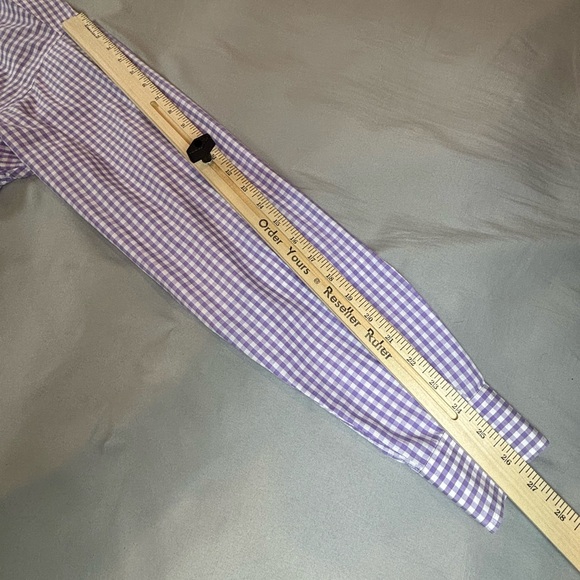 Psycho Bunny Button Down Shirt Men’s Xl Purple Gingham Plaid Single Needle - Picture 7 of 8
